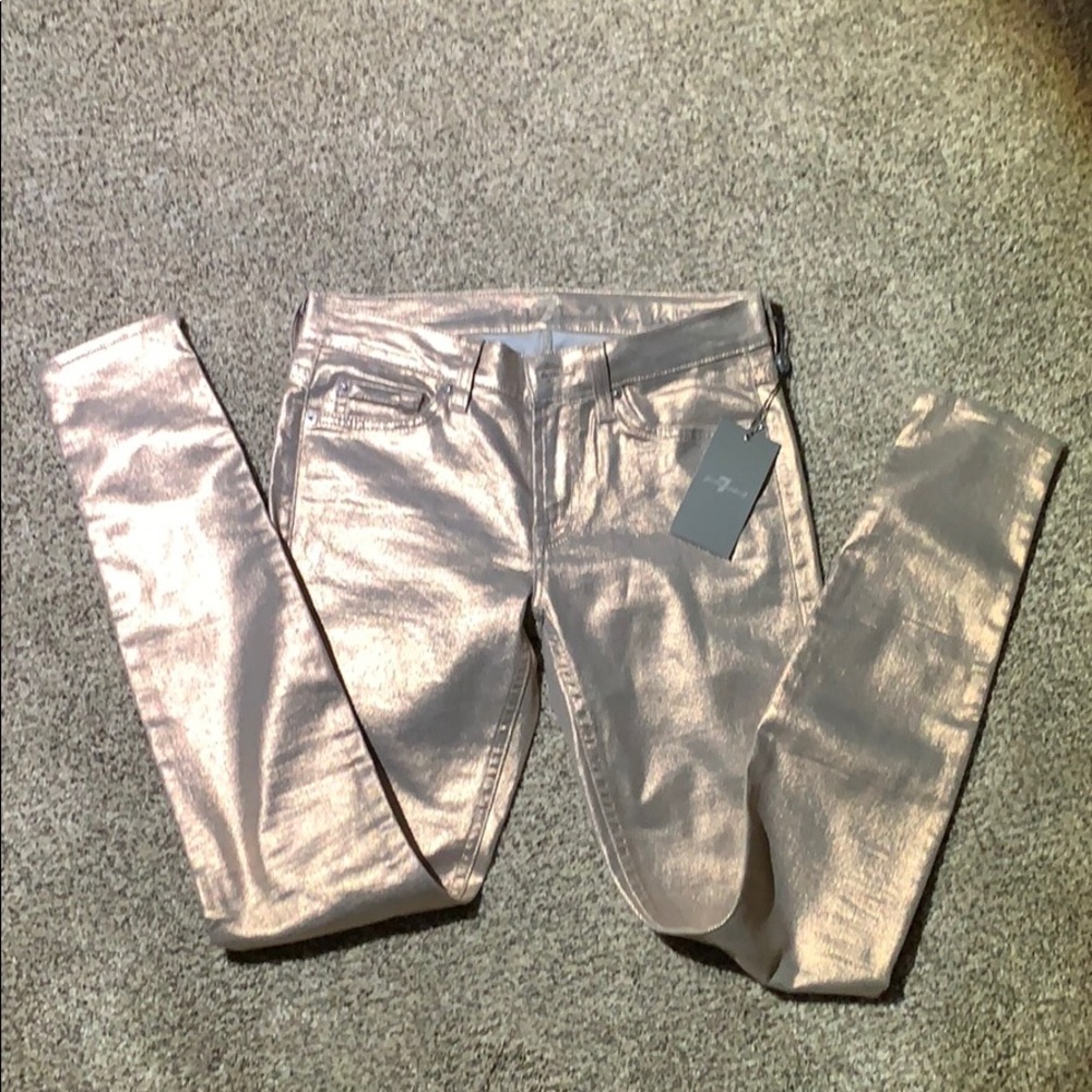 7 for all mankind shiny skinny jeans size 27 NWT